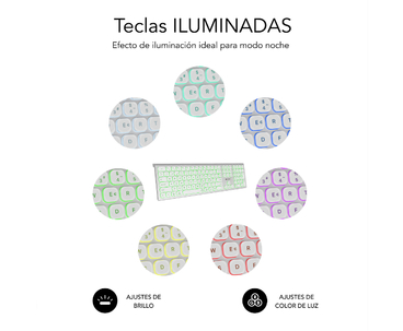 TECLADO WIRELESS MASTER RGB EXTENDIDO PLATA/BLANCO SUBBLIM