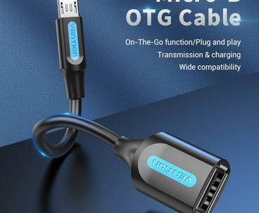 CABLE USB 2.0 MICRO USB/M A USB-A/H 0.15 M NEGRO VENTION