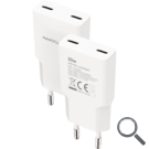 CARGADOR PARED 2XUSB-C PD 20W BLANCO NANOCABLE