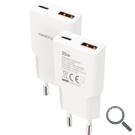 CARGADOR PARED 1XUSB-C PD 1xUSB-A/QC 25W BLANCO NANOCABLE